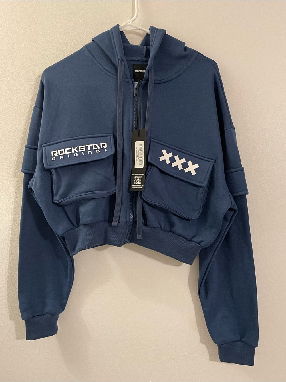 Rockstar Original Kids Navy Hooded Puffer Jacket